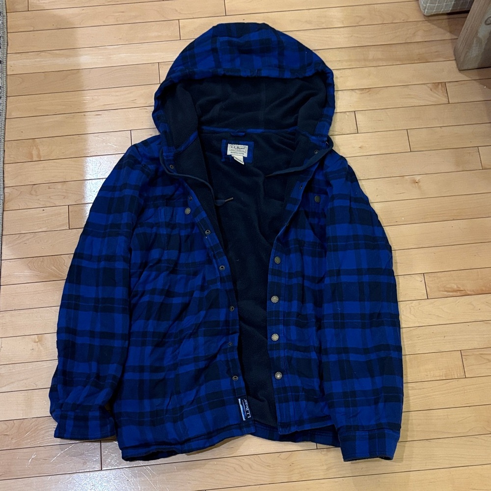 L.L. Bean Navy and Black Plaid Jacket